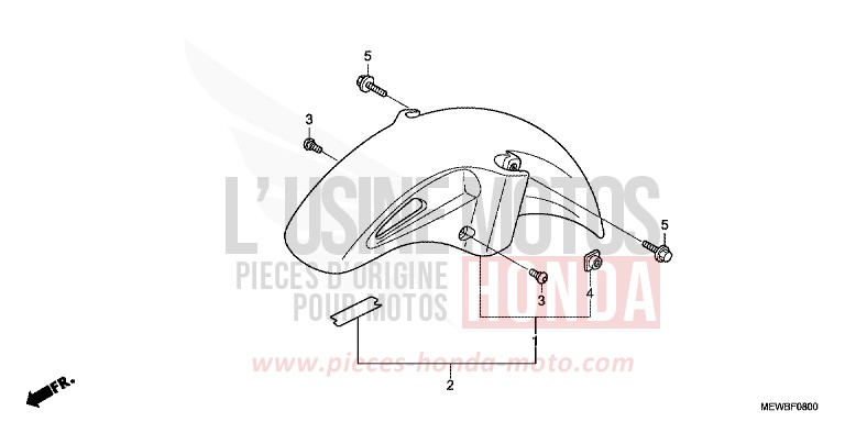 FRONT FENDER for Deauville ABS PEARL CONCOURS BLACK (NHA65) from 2011